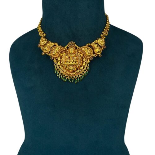 Lakshmi Peacock Motif Temple Necklace
