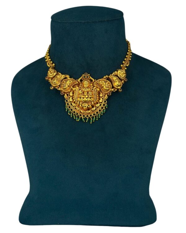 Lakshmi Peacock Motif Temple Necklace