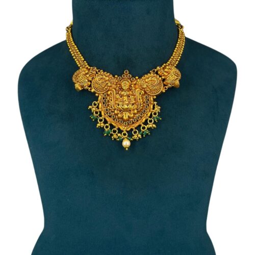 Lakshmi Lotus Temple Necklace