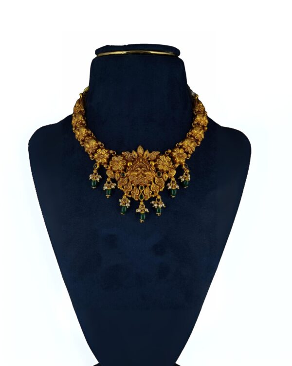 Floral Peacock Temple Necklace