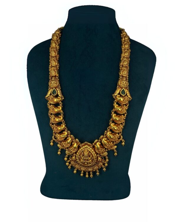 Antique Peacock Lakshmi elephant Temple Long Haram