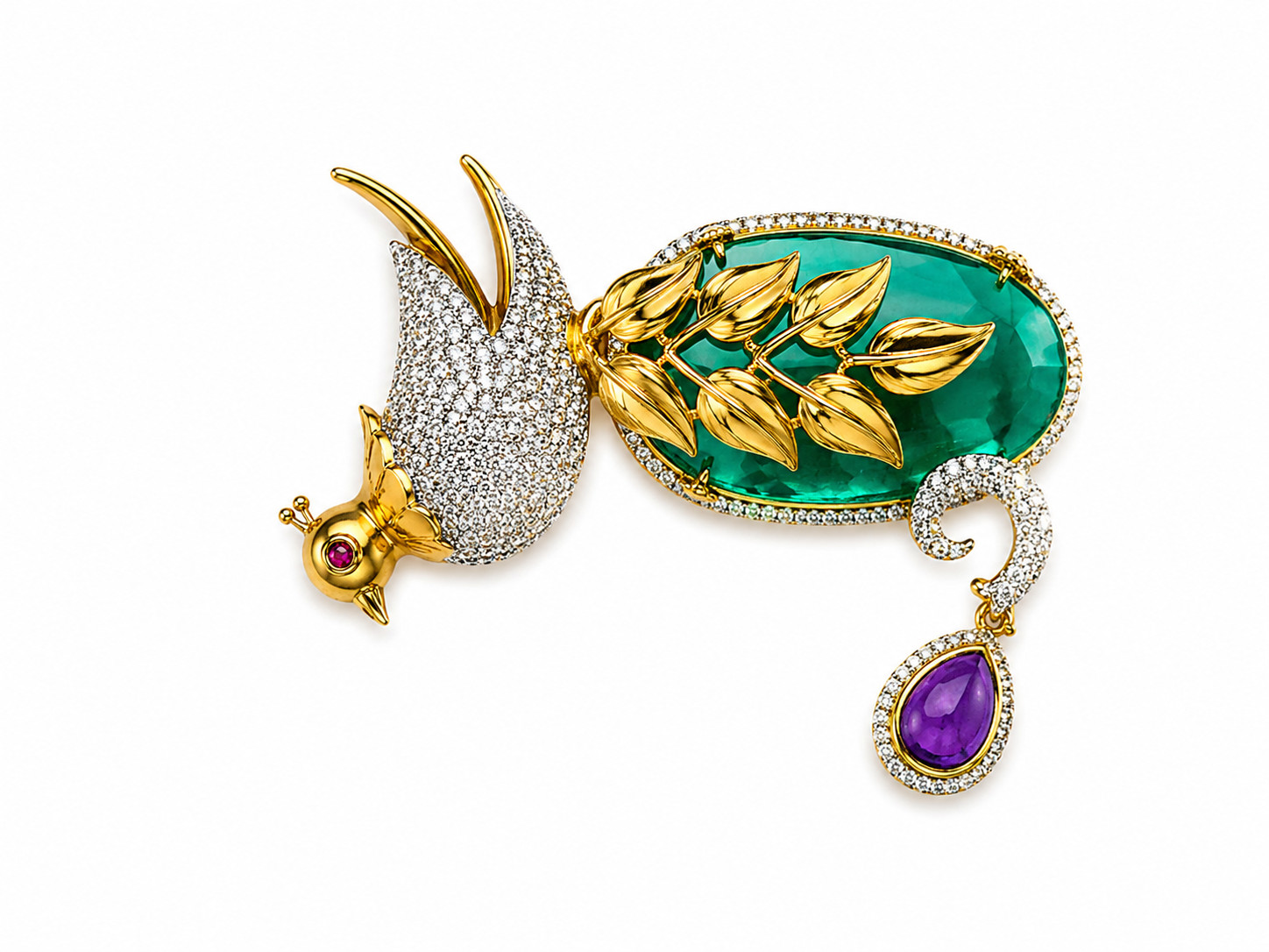 Emerald Bird Royale Pendant 2 Emerald Bird Royale Pendant - Image 2