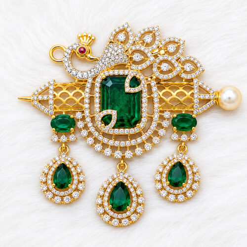 ChatGPT Image May 29, 2026, 03_26_57 AM Emerald Swan CZ Pendant