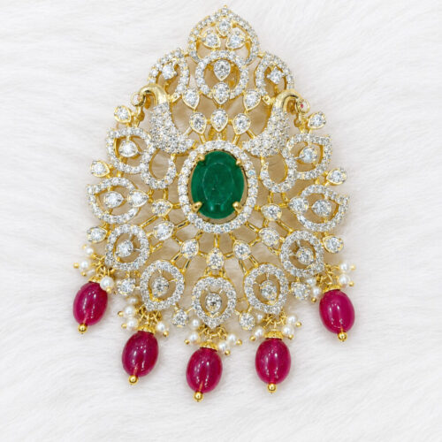 ChatGPT Image May 29, 2026, 03_29_04 AM Emerald Peacock CZ Pendant