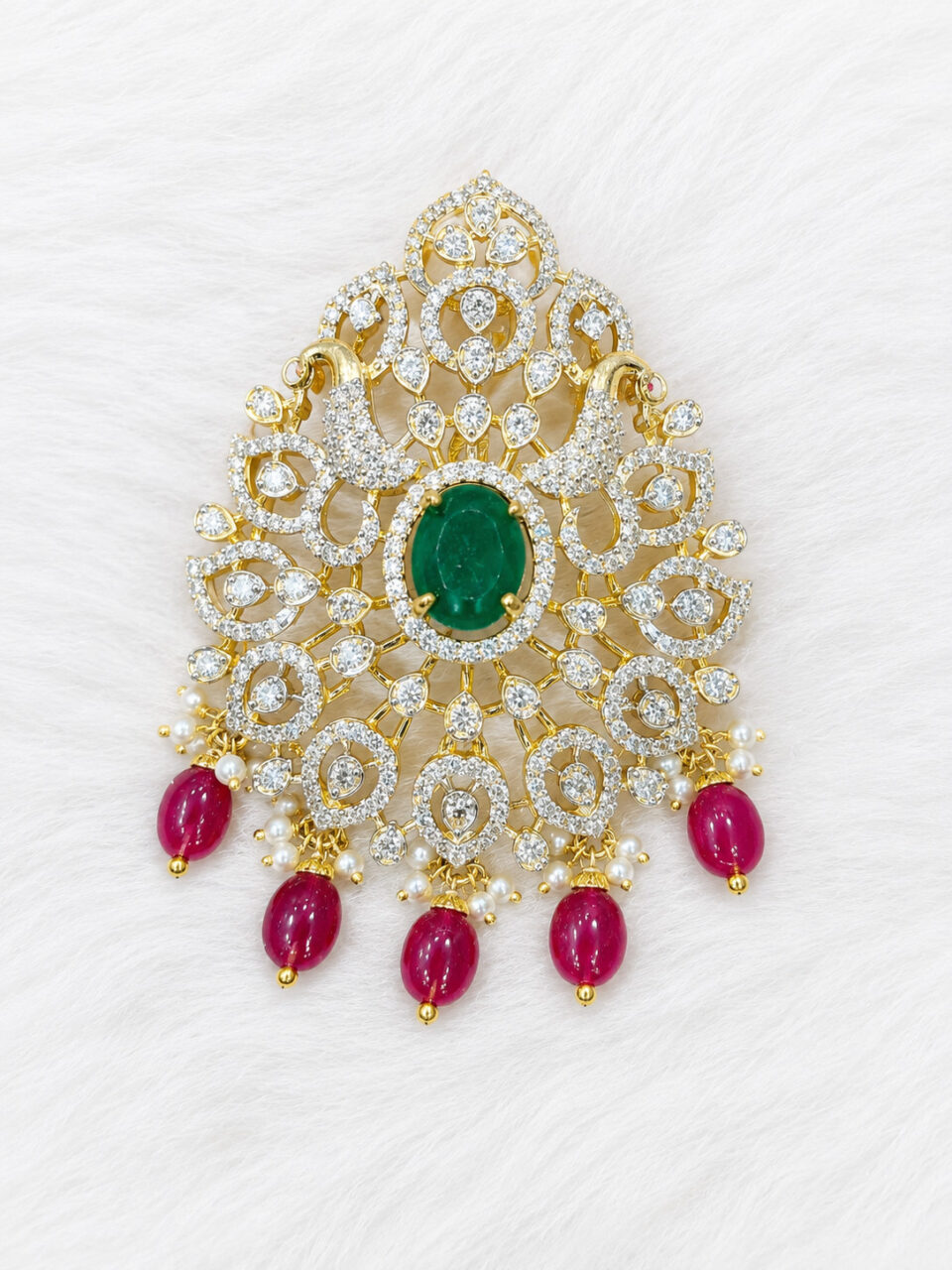 Emerald Peacock CZ Pendant 1 Emerald Peacock CZ Pendant