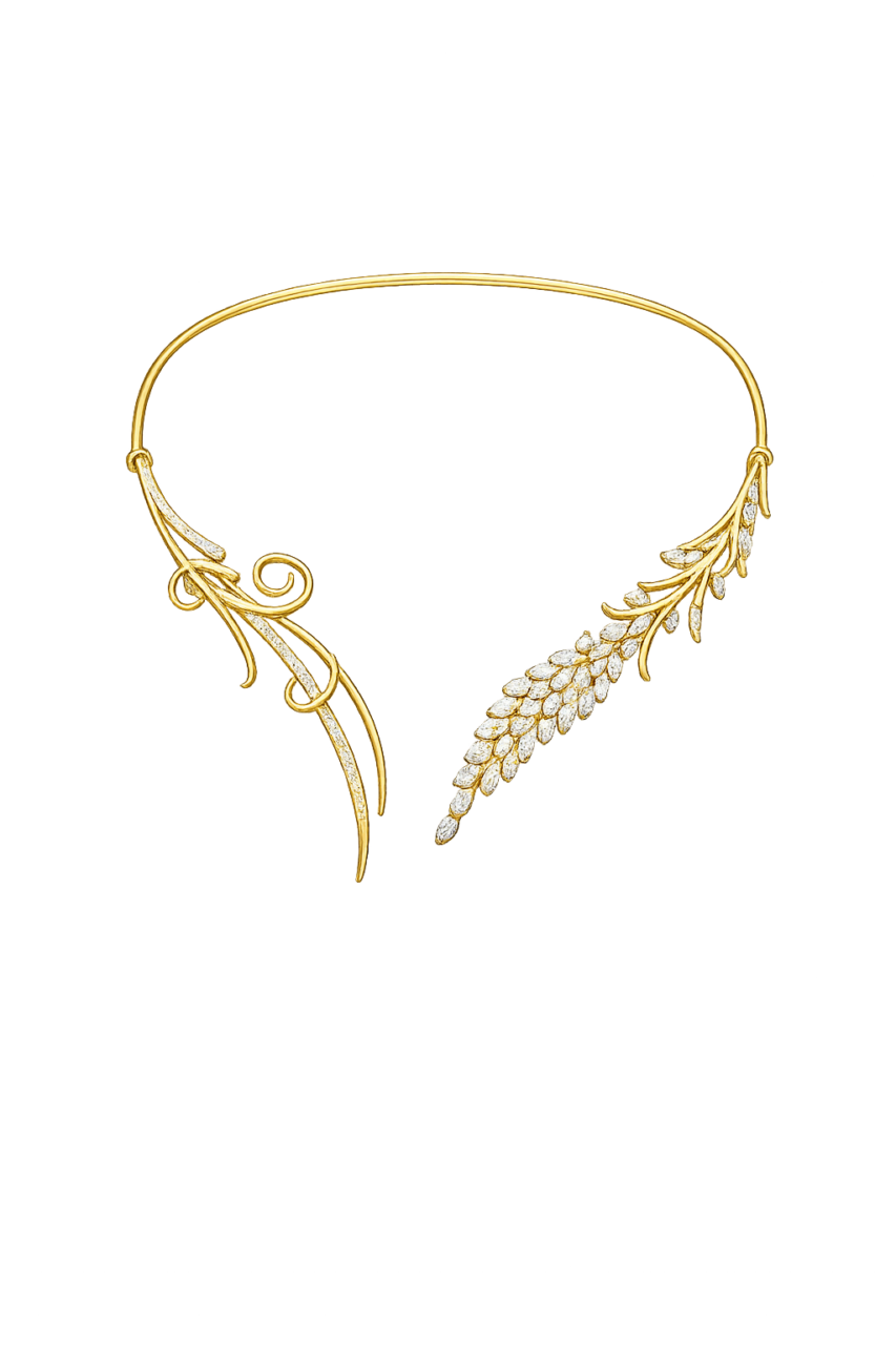 Golden Leaf Grace Diamond Necklace 1 Golden Leaf Grace Diamond Necklace