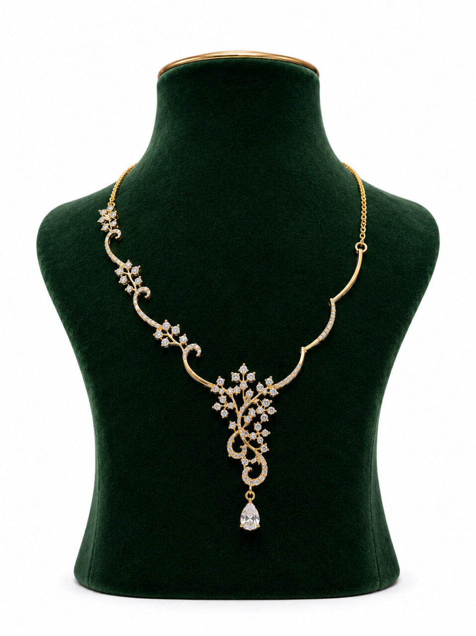 Diamond Blossom Vine Necklace 2 Diamond Blossom Vine Necklace - Image 2