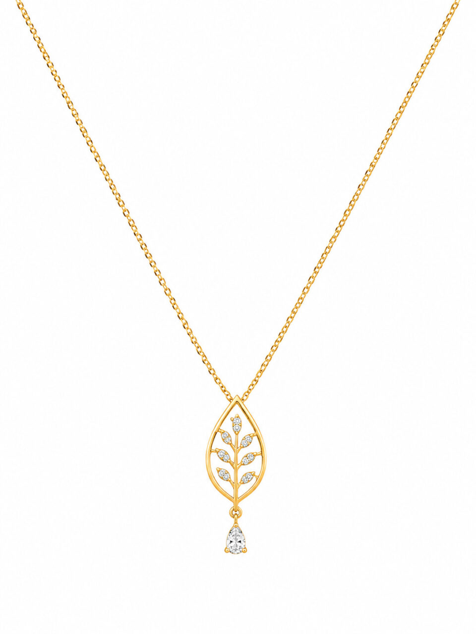 Nature's Grace Leaf Drop Gold Chain 1 Nature's Grace Leaf Drop Gold Chain