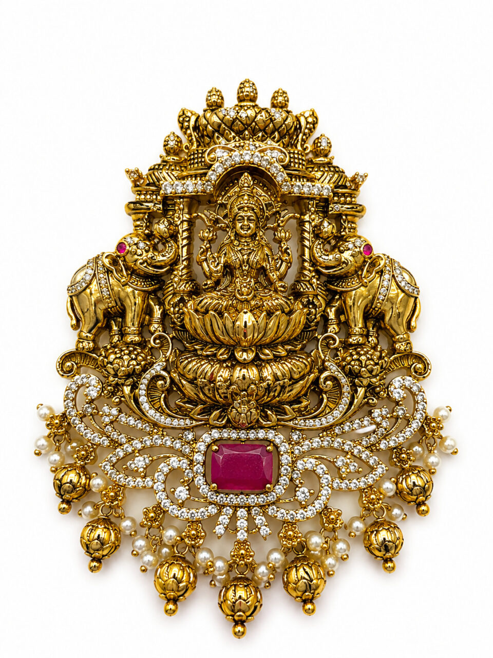 Mahalakshmi Gajalakshmi Royal Temple Pendant 1 Mahalakshmi Gajalakshmi Royal Temple Pendant