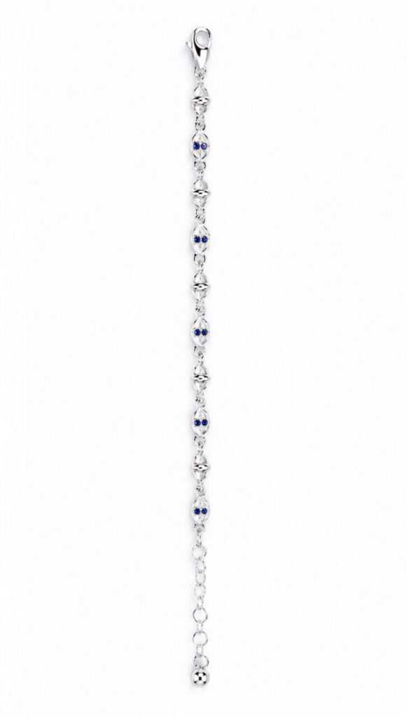 Blue Orbit Silver Bracelet