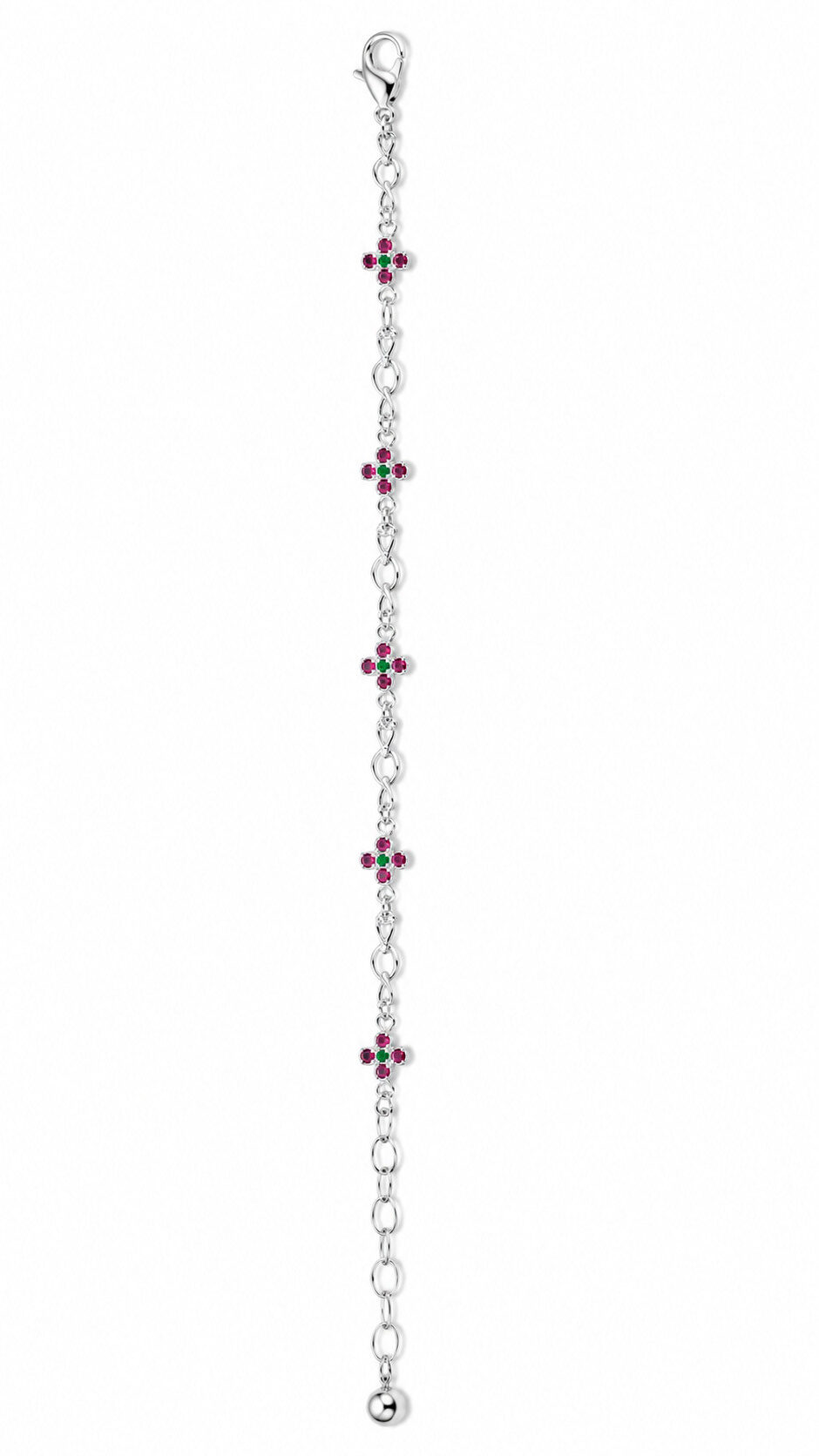 Ruby Clover Infinity Silver Bracelet 1 Ruby Clover Infinity Silver Bracelet