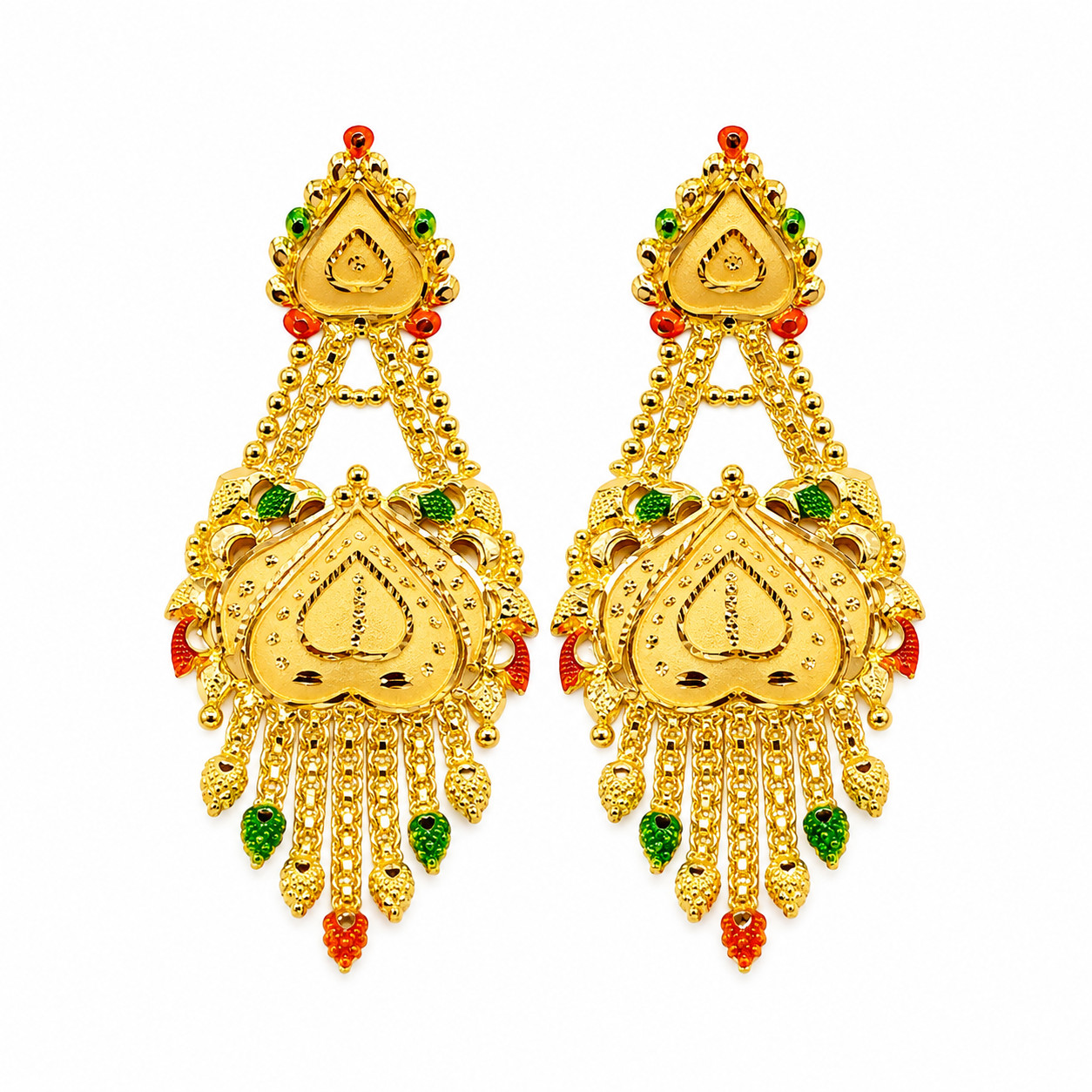 Heritage Leaf Tassel Dangler Earrings 1 Heritage Leaf Tassel Dangler Earrings
