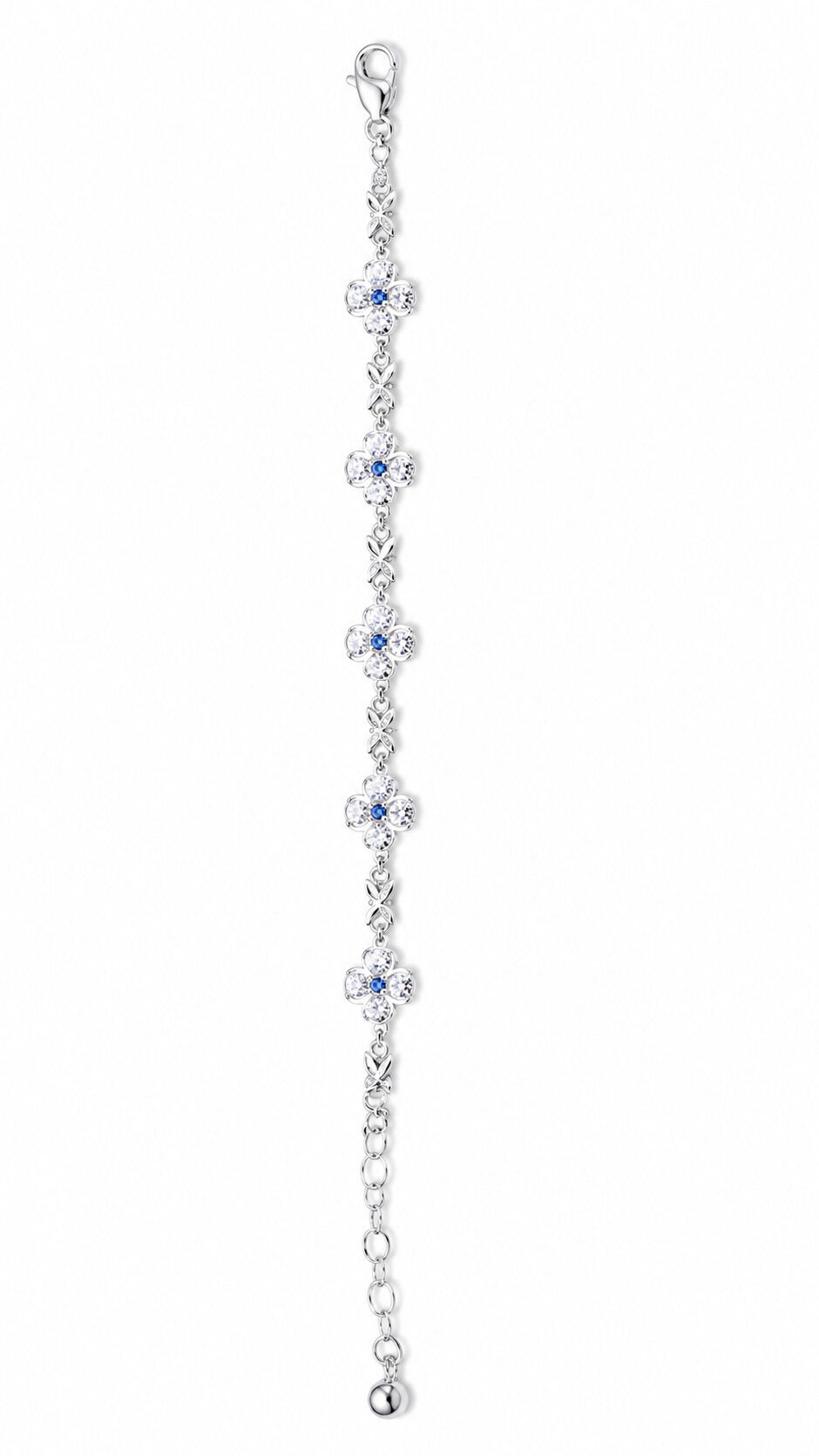 Blue Blossom Sparkle Silver Bracelet 1 Blue Blossom Sparkle Silver Bracelet