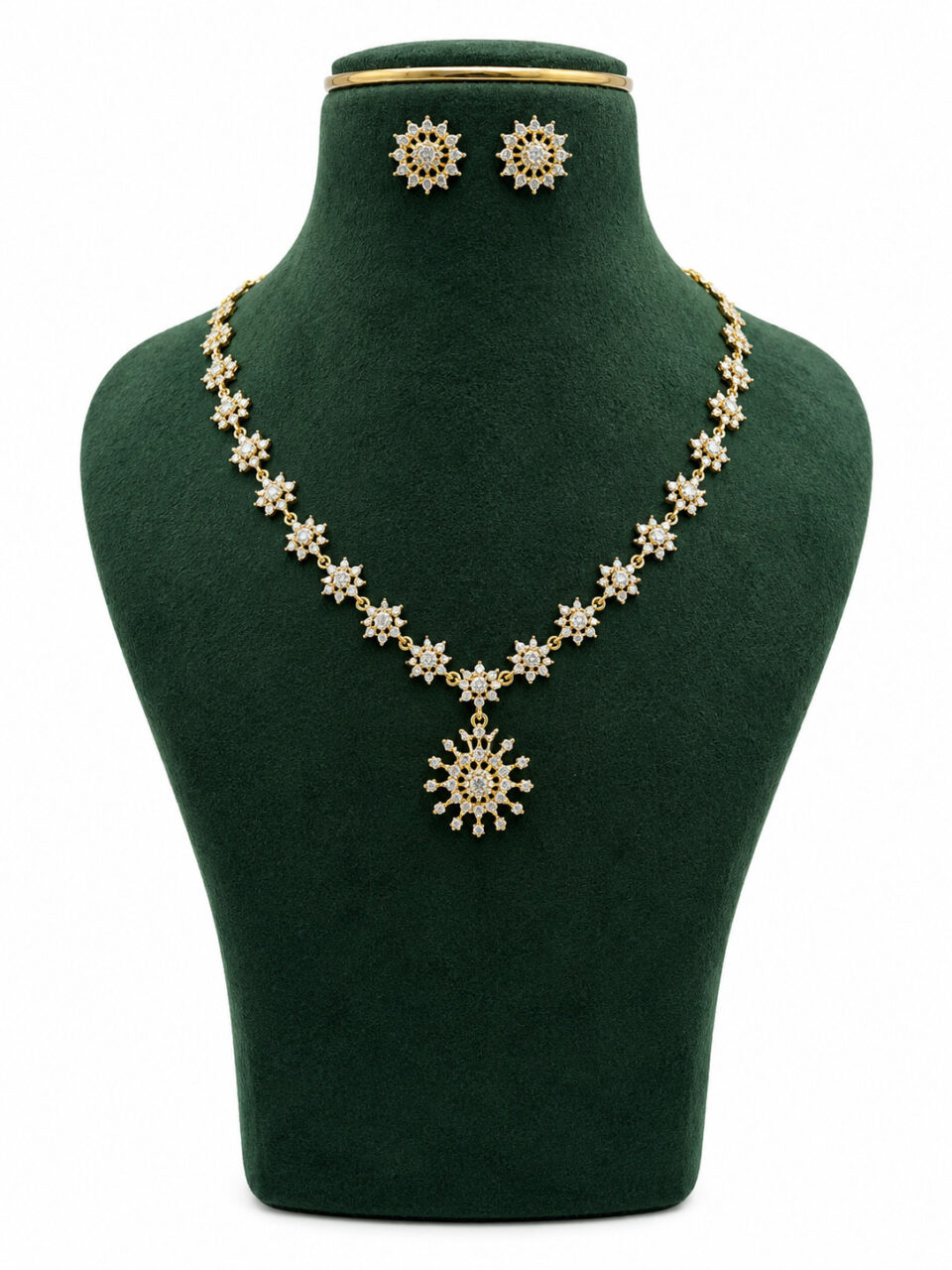 Snowflake Diamond Necklace Set 2 Snowflake Diamond Necklace Set - Image 2