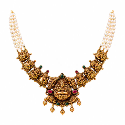 Mahalakshmi Pearl Temple Necklace