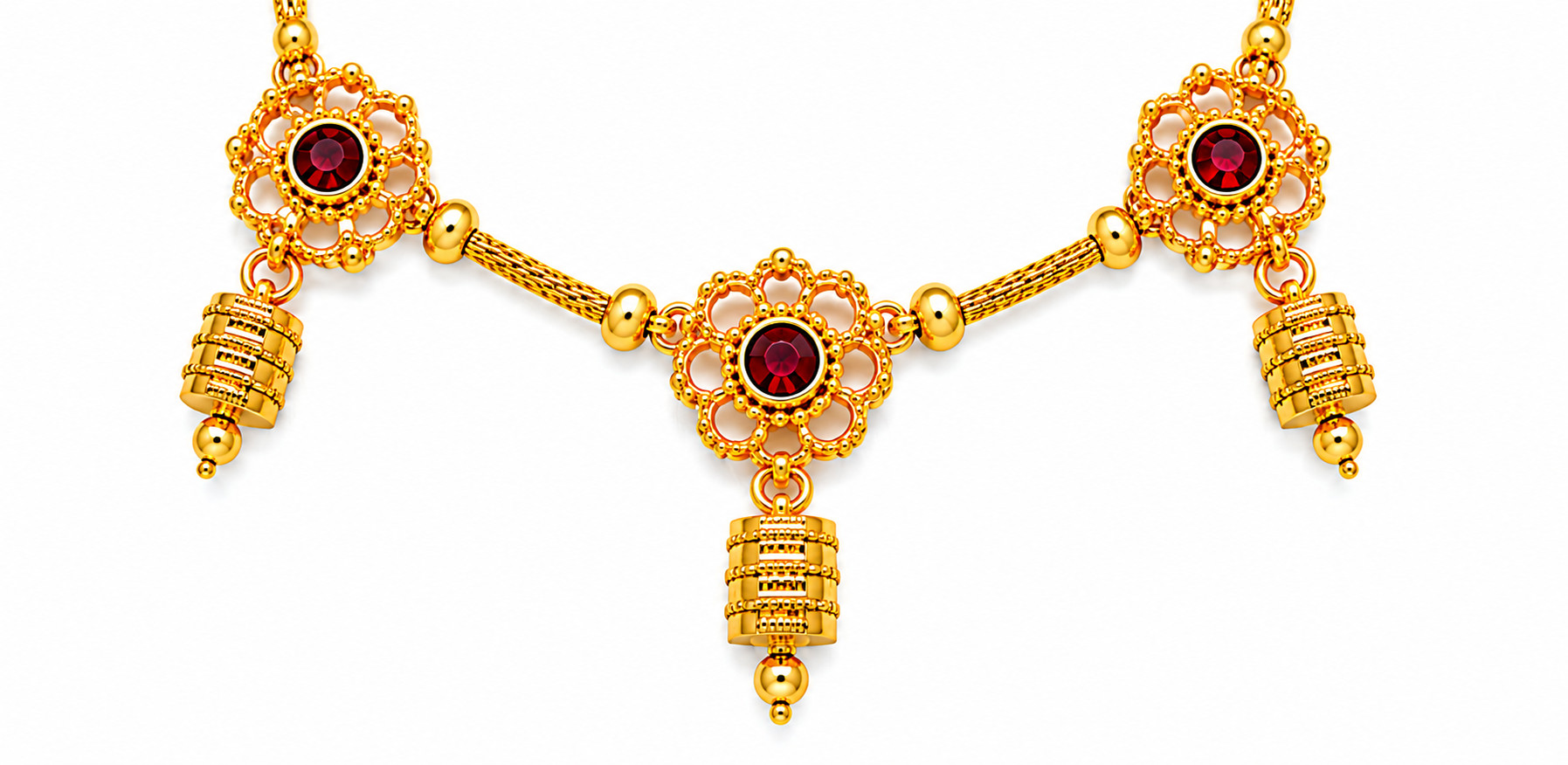 Royal Ruby Floral Drop Necklace 4 Royal Ruby Floral Drop Necklace - Image 4