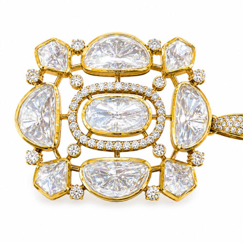 Royal Halo Zircon Geometric Pendant